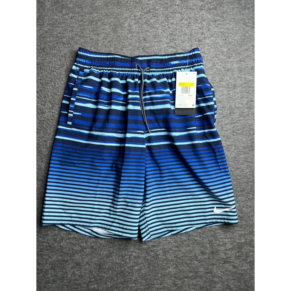 Nike Mens Swim Volley Shorts Blue Ombre Striped Trunks NESSD545-440 Small NWT